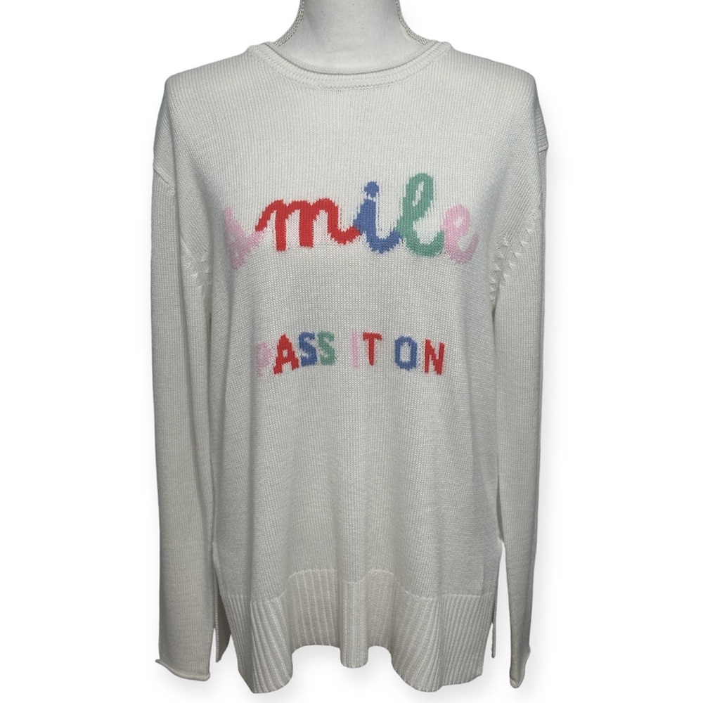 Boutique Smile Pass it On Long Sleeve Wool Crewneck Sweater NWT